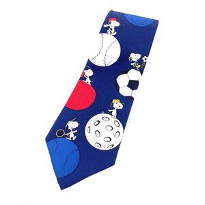 Peanuts Snoopy Charlie Brown and the Gang Tennis Soccer Sports Mens Neck Tie